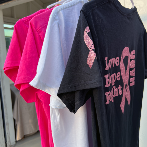 Pink Ribbon Cotton Crew Neck 2 logo ss Tee