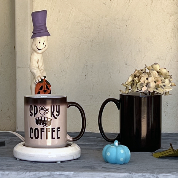 Color Changing Black Mug 16oz: Spooky Before Coffee