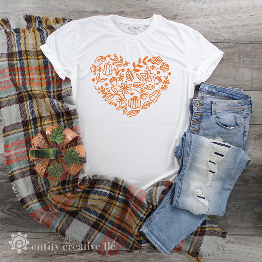 Fall Has My Heart - White Cotton SS Tee